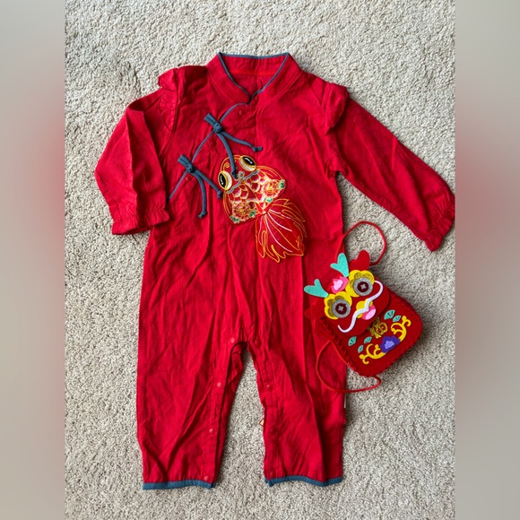 Baby's jumpsuit embroidered  jacket Chinese-style baby's Tang suit - Picture 3 of 10